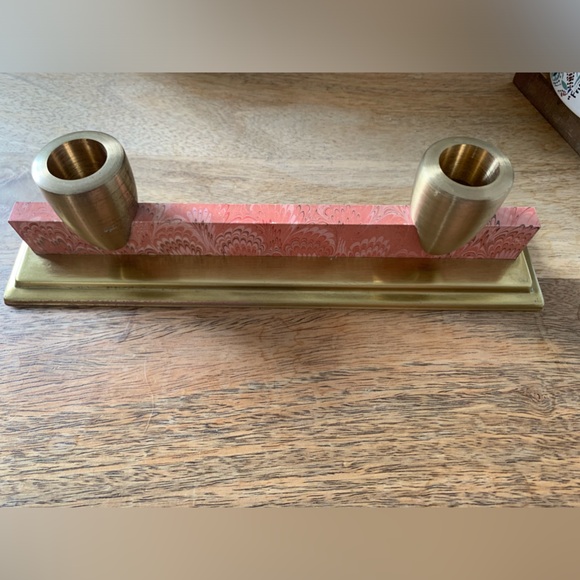 Brass Candle Holder Hollywood Regency Style - Picture 2 of 5
